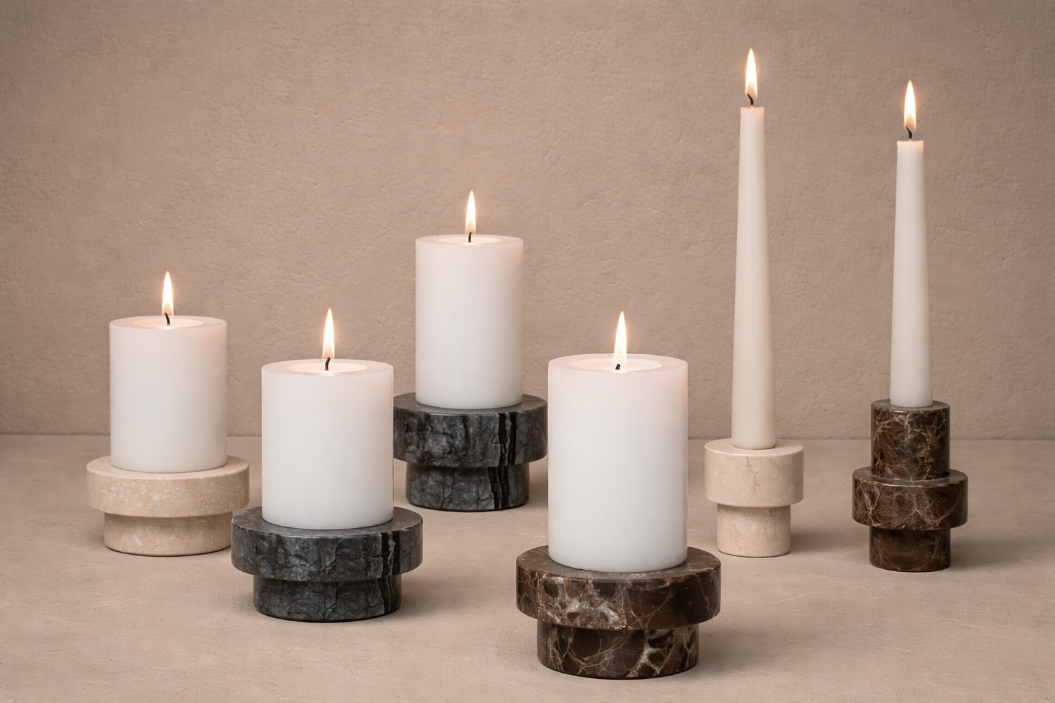 Marble Candle Holders